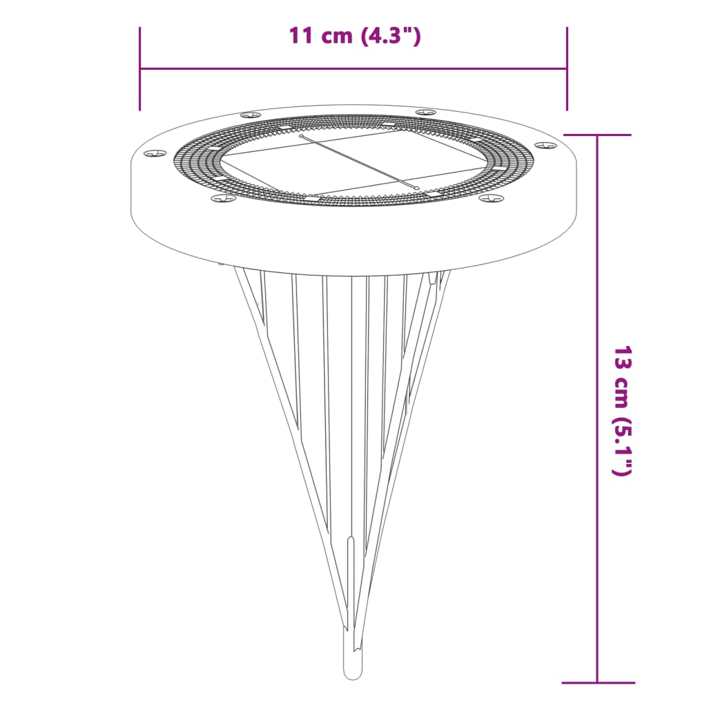 Solar Ground Lights with Ground Spikes Outdoor 4 pcs Warm White