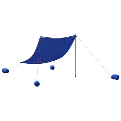 Beach Canopy with Sand Anchors Blue 214x236 cm