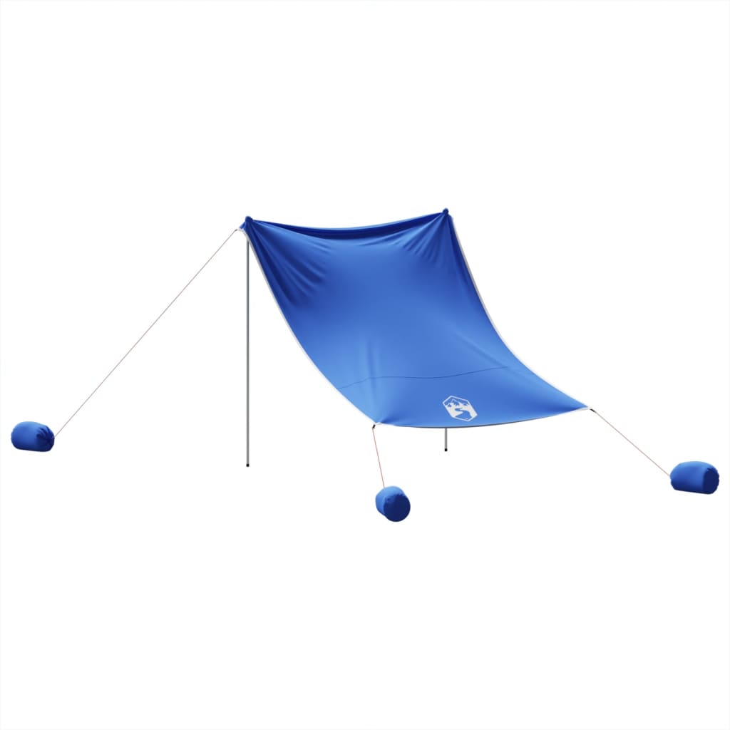 Beach Canopy with Sand Anchors Blue 214x236 cm