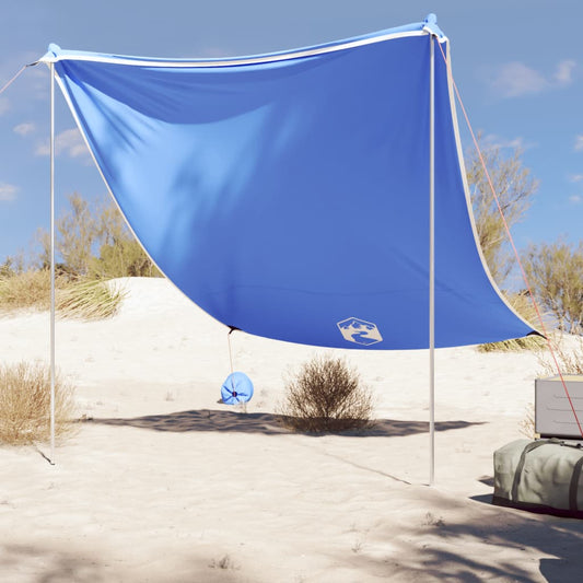 Beach Canopy with Sand Anchors Blue 214x236 cm