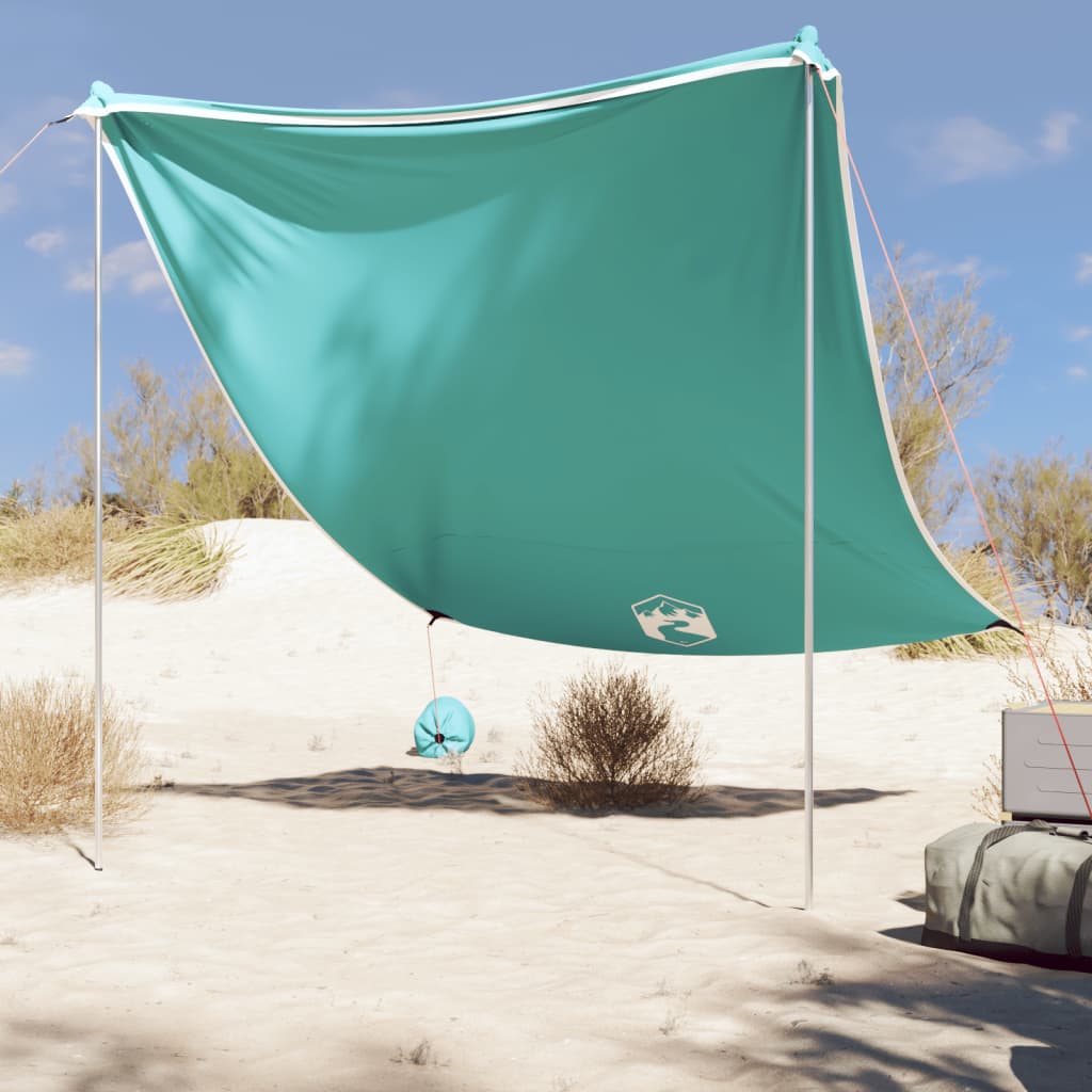 Beach Canopy with Sand Anchors Green 214x236 cm