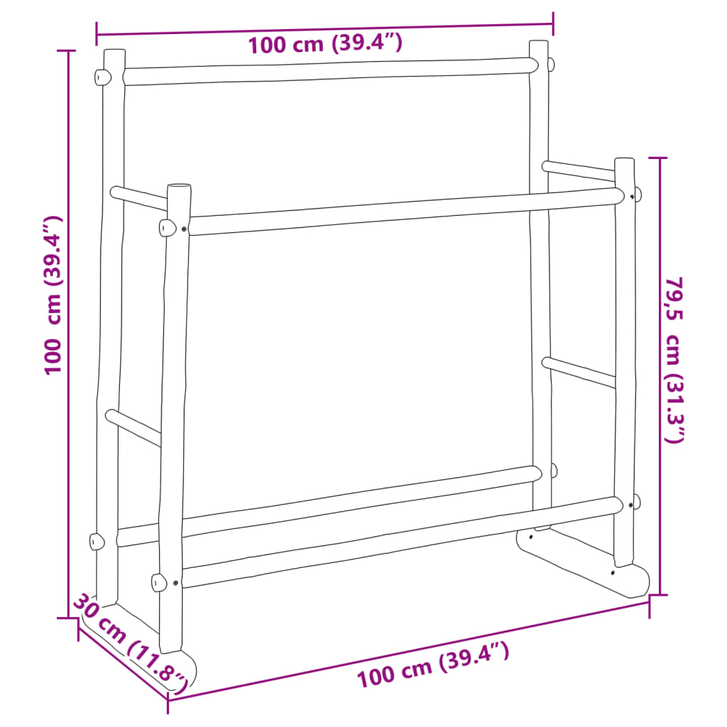 Clothes Rack 100x30x100 cm Bamboo