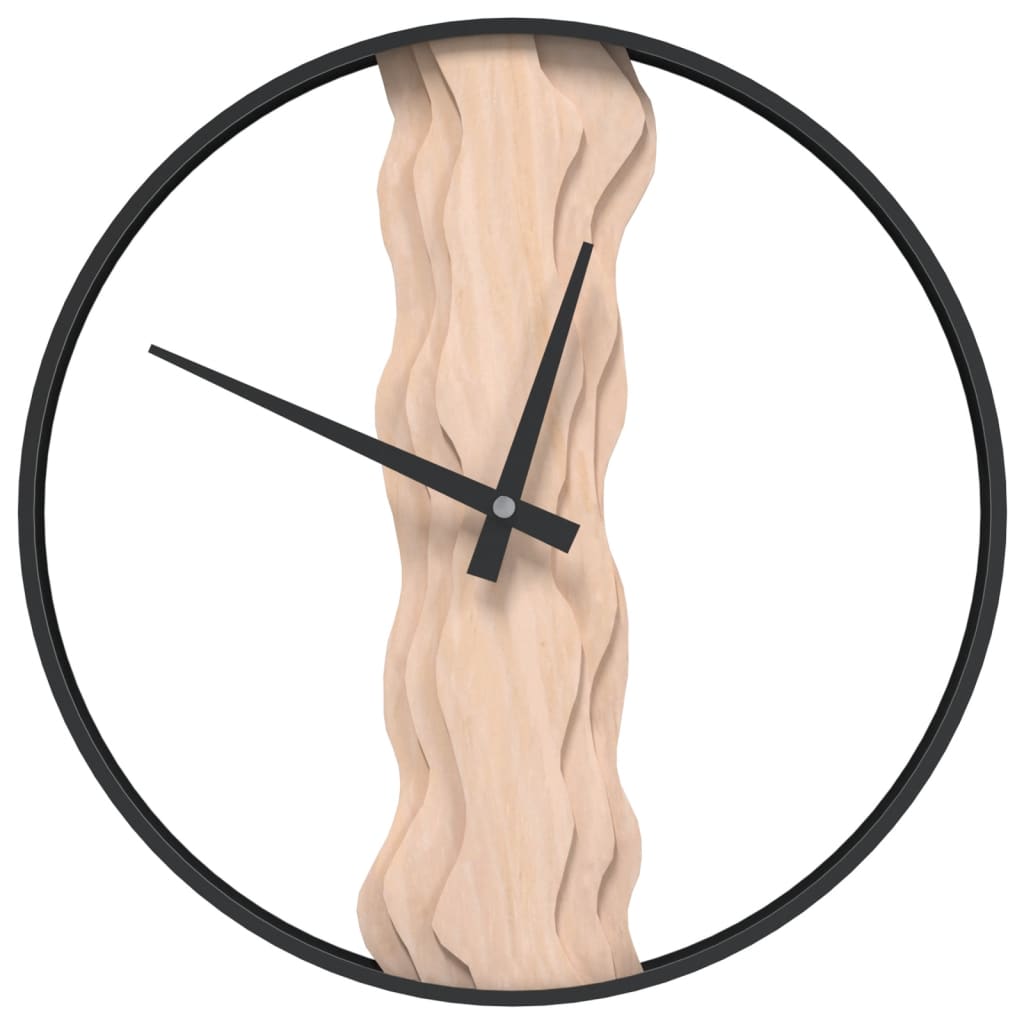 Wall Clock Brown Ø35 cm Iron and Oak Wood