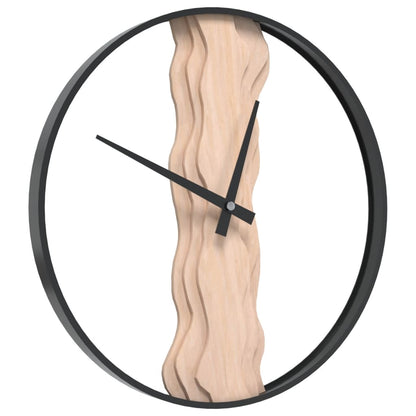 Wall Clock Brown Ø35 cm Iron and Oak Wood