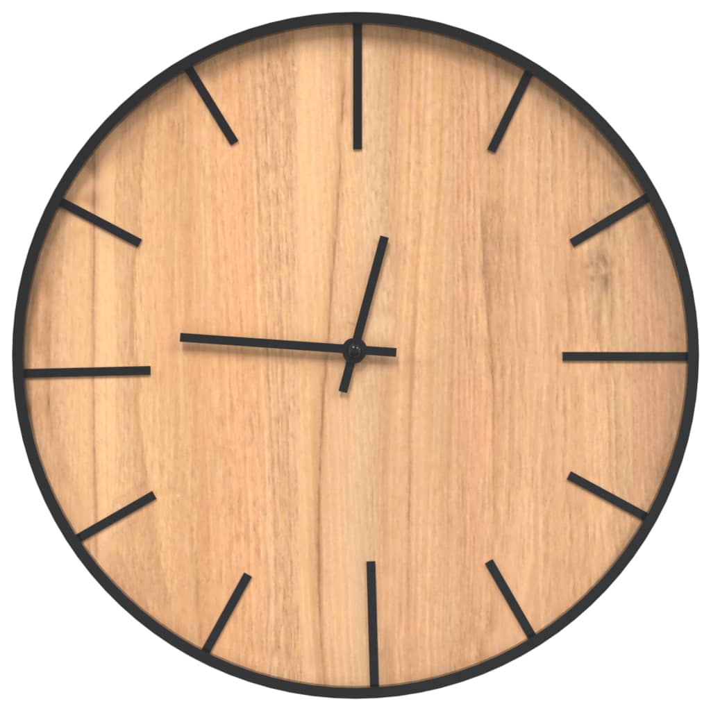 Wall Clock Brown Ø39 cm Iron and Engineered Wood