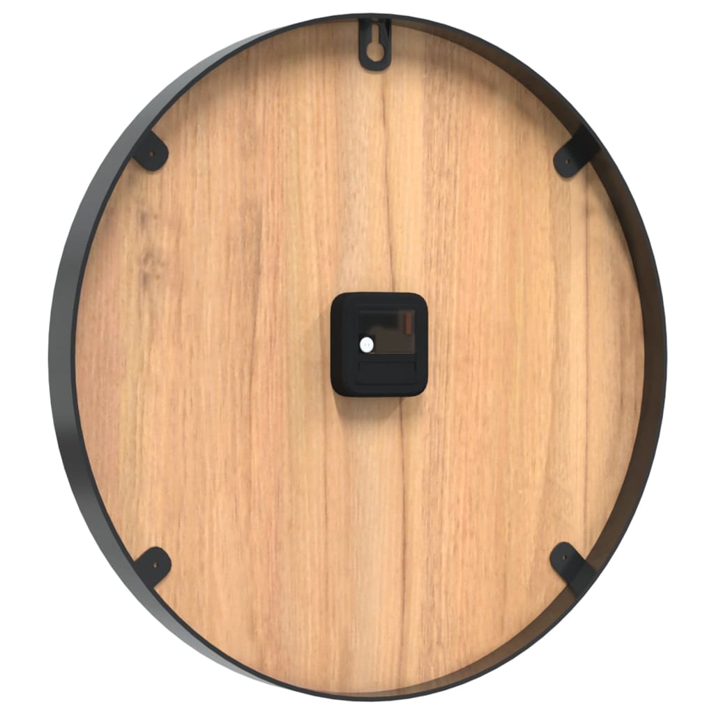 Wall Clock Brown Ø39 cm Iron and Engineered Wood