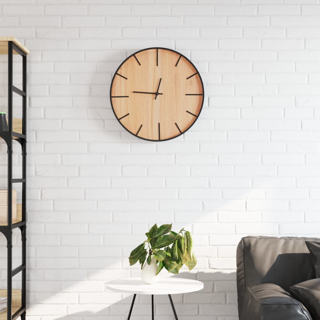 Wall Clock Brown Ø39 cm Iron and Engineered Wood