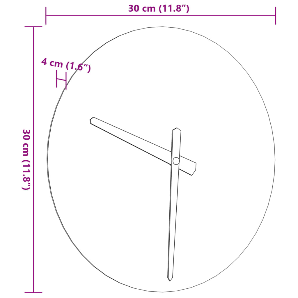 Wall Clock with Luminous Scales and Pointers Yellow Ø30 cm