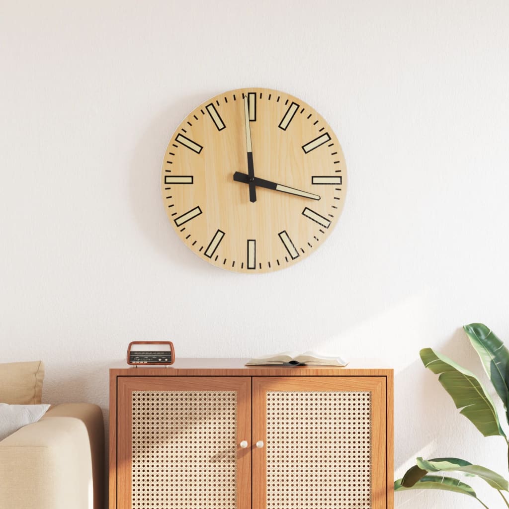 Wall Clock with Luminous Scales and Pointers Yellow Ø30 cm