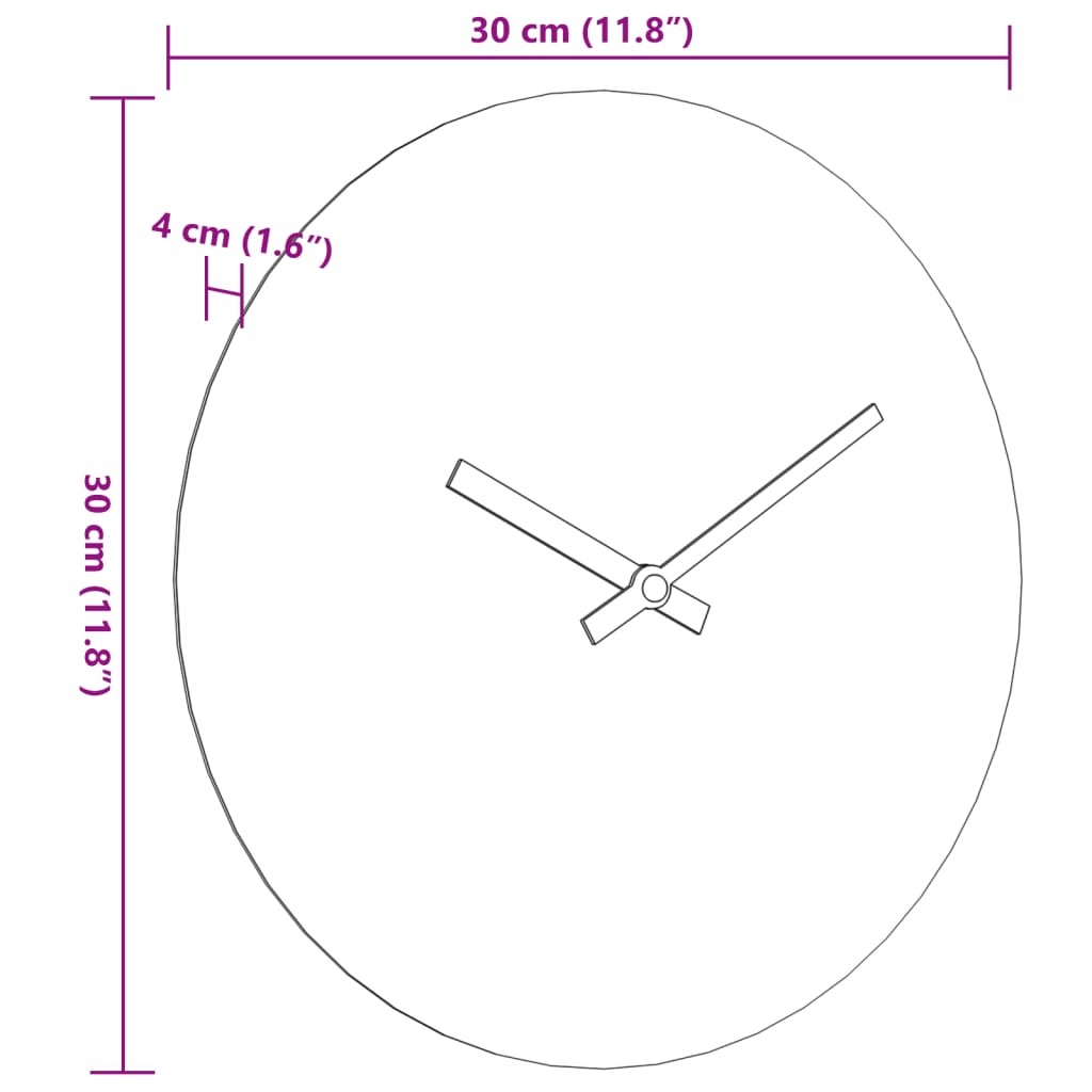 Wall Clock Yellow and Black Ø30 cm Engineered Wood