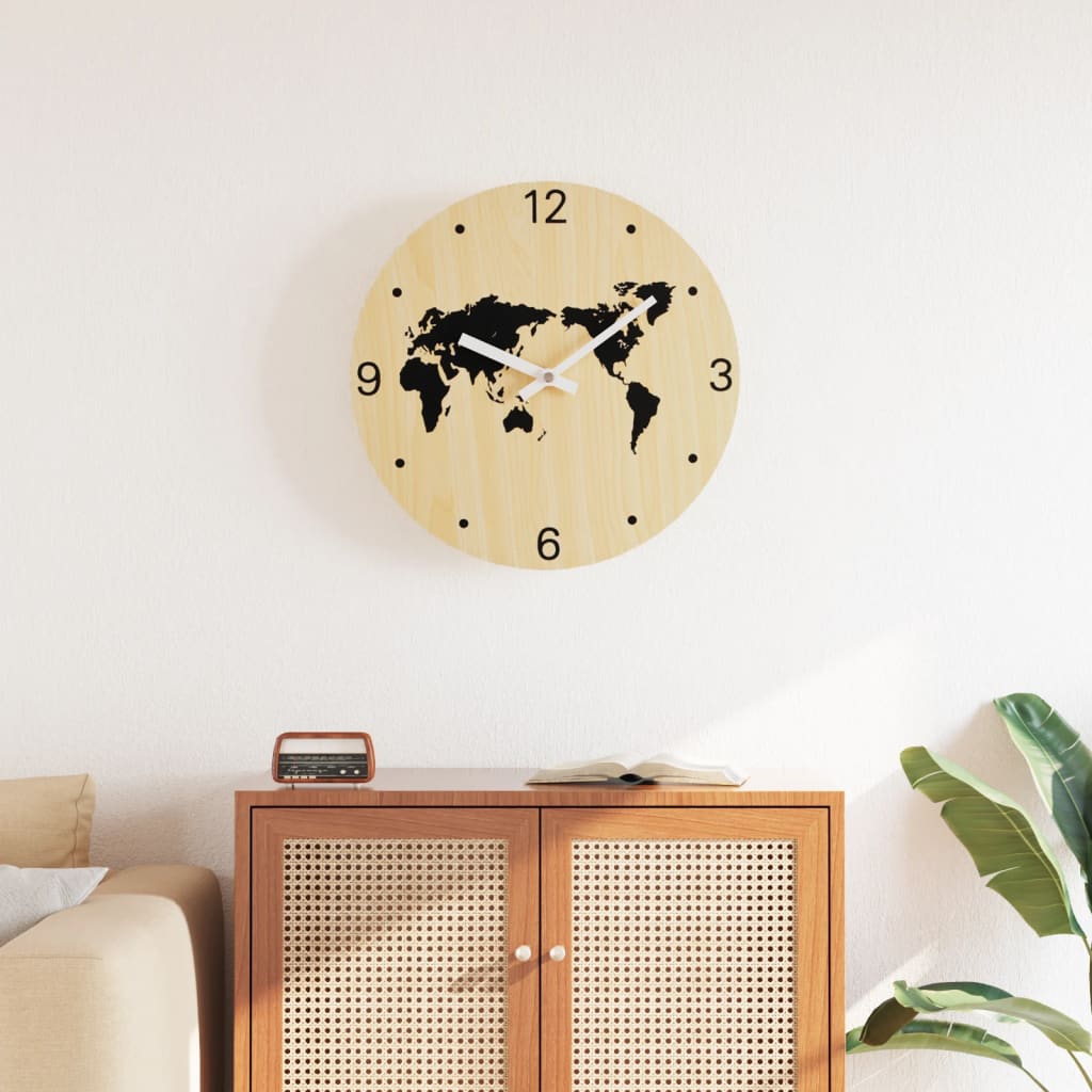 Wall Clock Yellow and Black Ø30 cm Engineered Wood