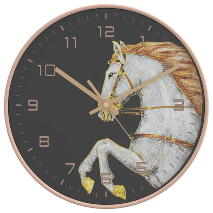 Wall Clock Gold and White Ø29.5 cm Polystyrene and Glass