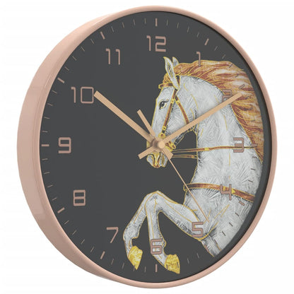 Wall Clock Gold and White Ø29.5 cm Polystyrene and Glass