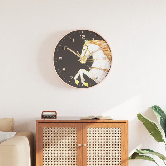 Wall Clock Gold and White Ø29.5 cm Polystyrene and Glass