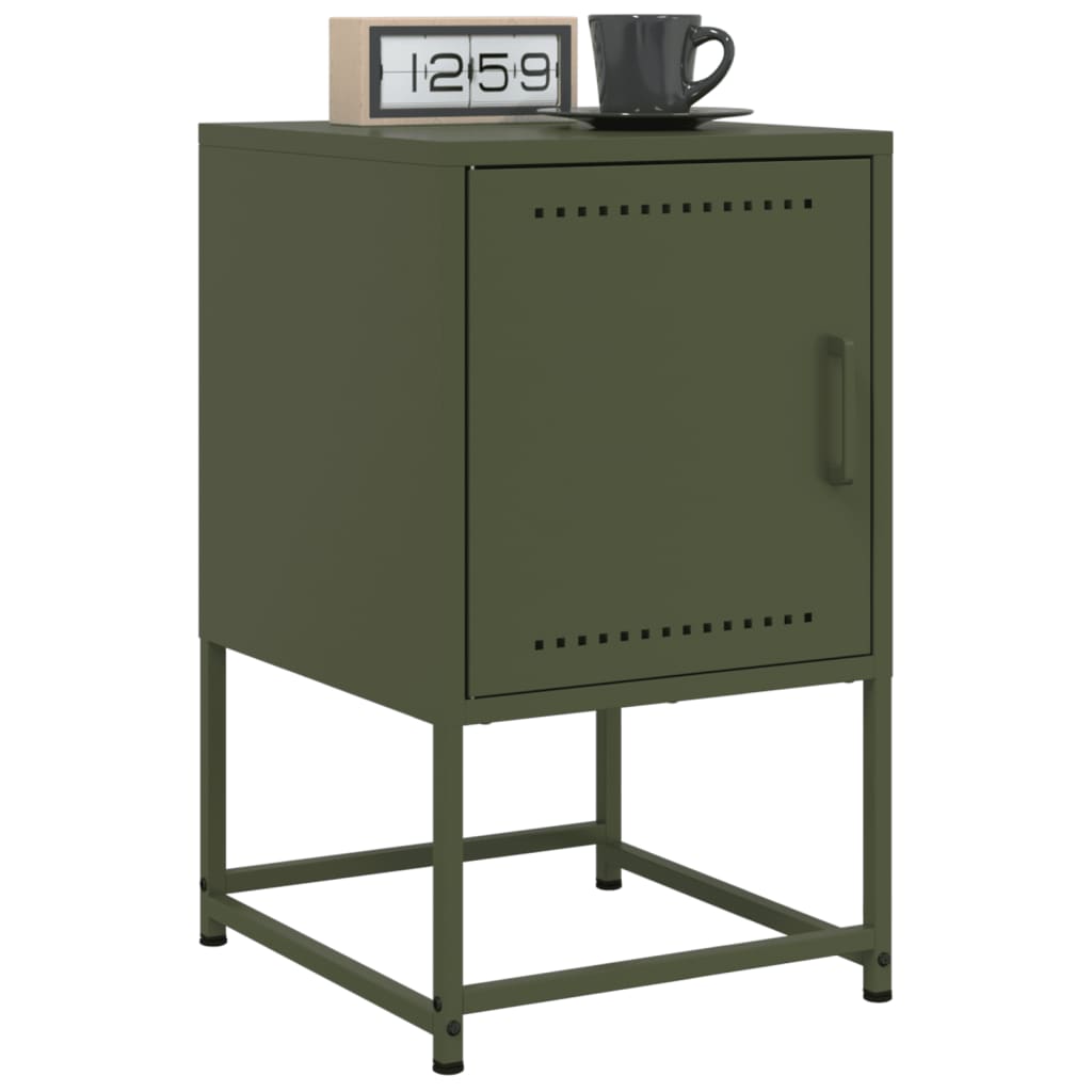 Bedside Cabinet Olive Green 36x39x60.5 cm Steel