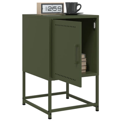 Bedside Cabinet Olive Green 36x39x60.5 cm Steel