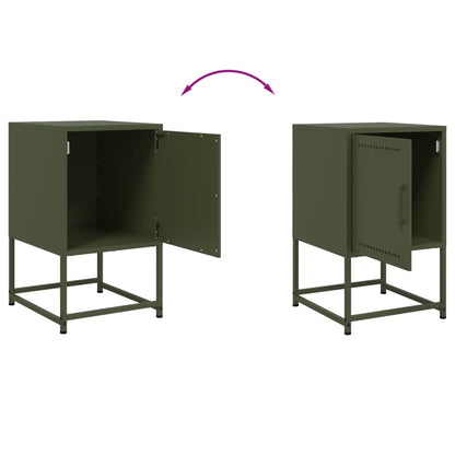 Bedside Cabinet Olive Green 36x39x60.5 cm Steel