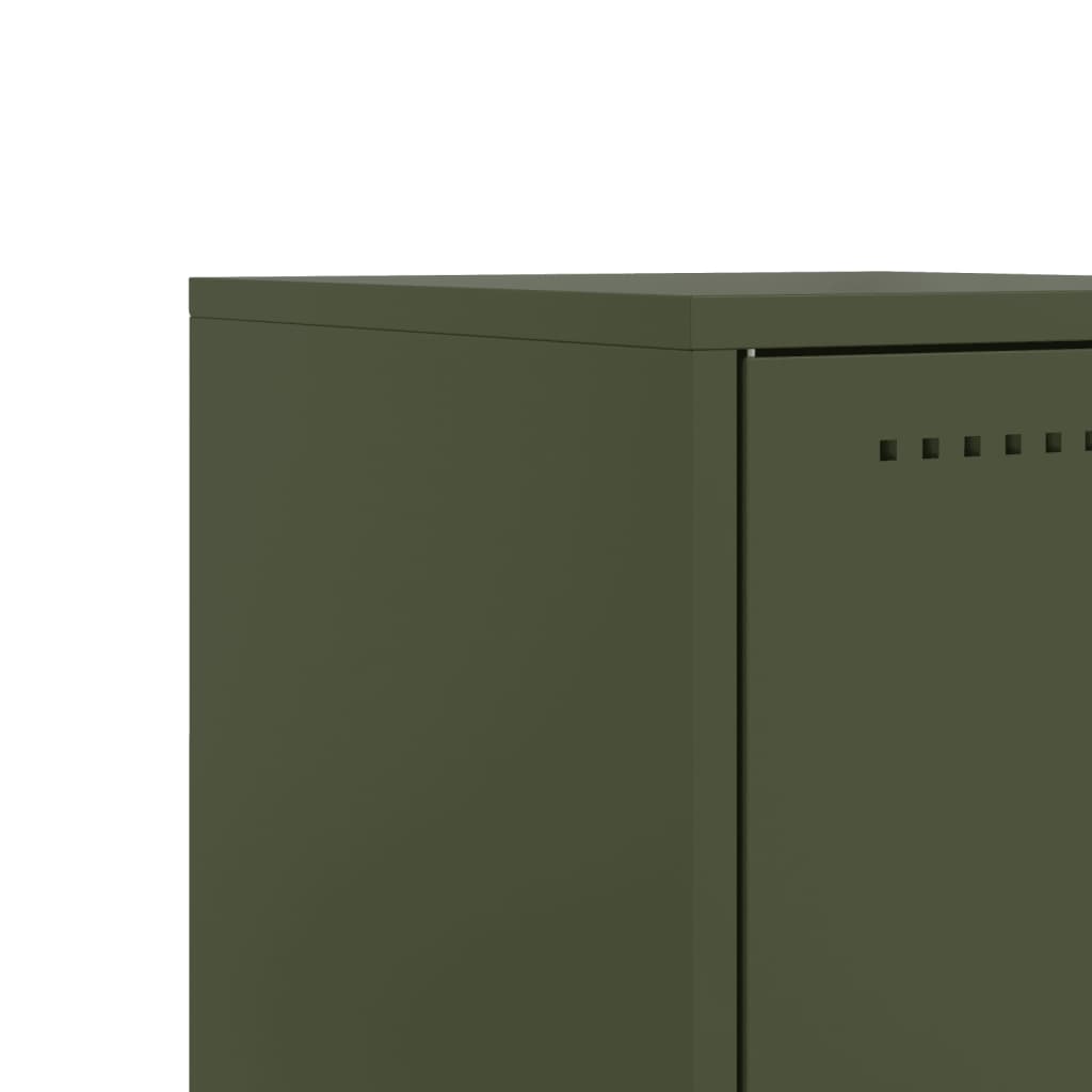 Bedside Cabinet Olive Green 36x39x60.5 cm Steel