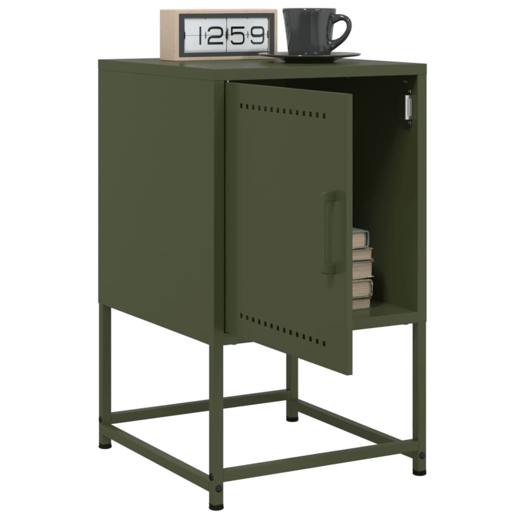 Bedside Cabinets 2 pcs Olive Green 36x39x60.5 cm Steel