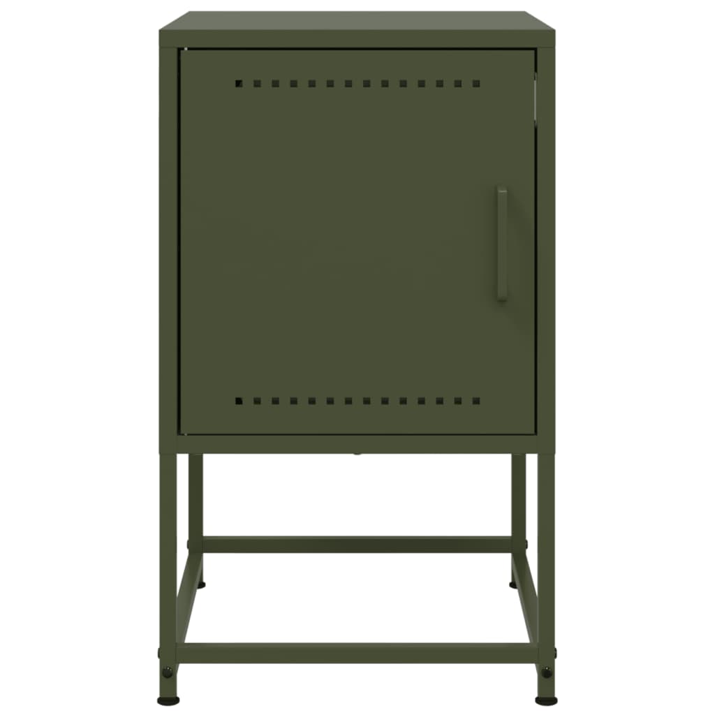 Bedside Cabinets 2 pcs Olive Green 36x39x60.5 cm Steel