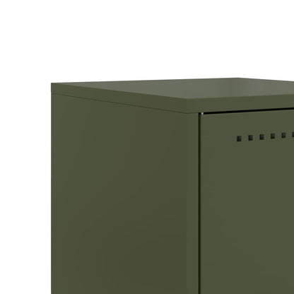 Bedside Cabinets 2 pcs Olive Green 36x39x60.5 cm Steel