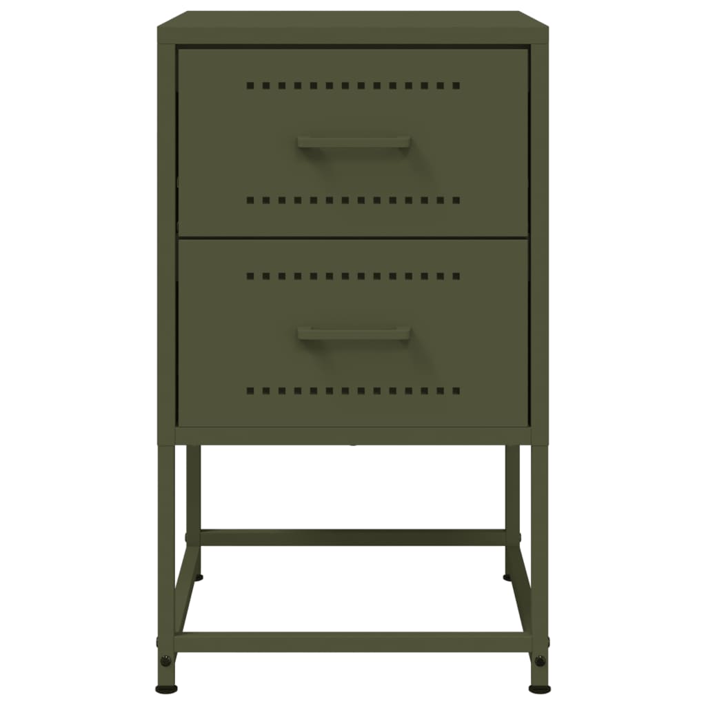 Bedside Cabinet Olive Green 36x39x60.5 cm Steel