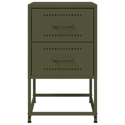 Bedside Cabinet Olive Green 36x39x60.5 cm Steel