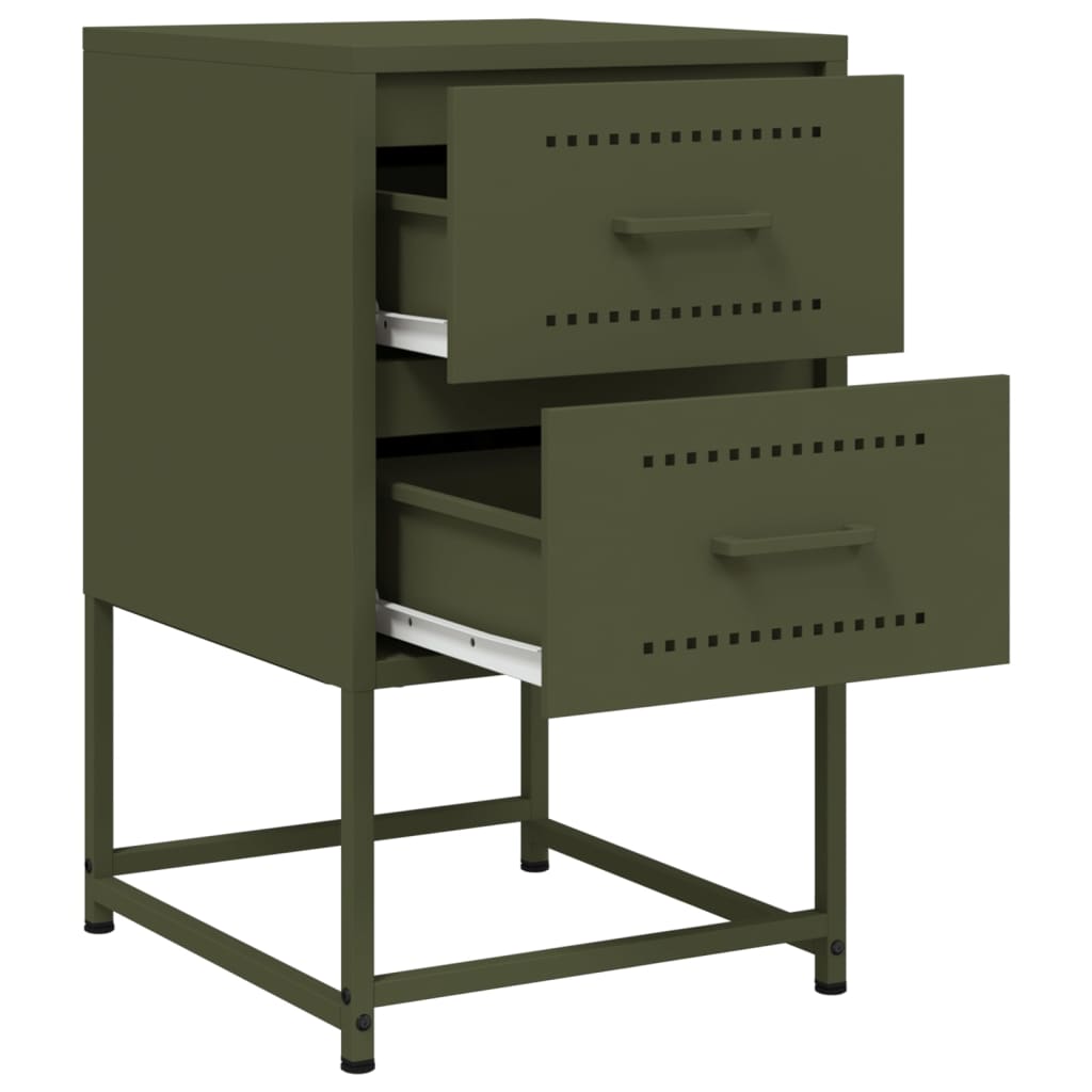 Bedside Cabinet Olive Green 36x39x60.5 cm Steel