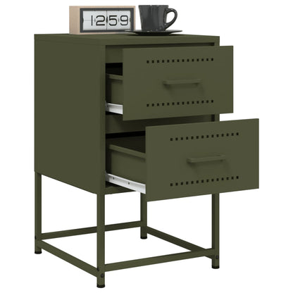 Bedside Cabinets 2 pcs Olive Green 36x39x60.5 cm Steel