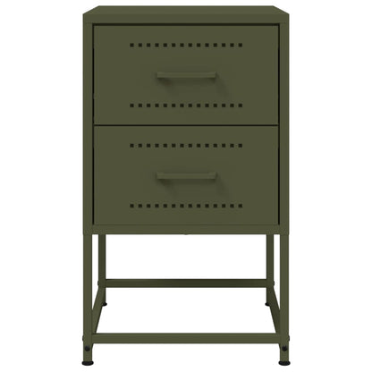 Bedside Cabinets 2 pcs Olive Green 36x39x60.5 cm Steel