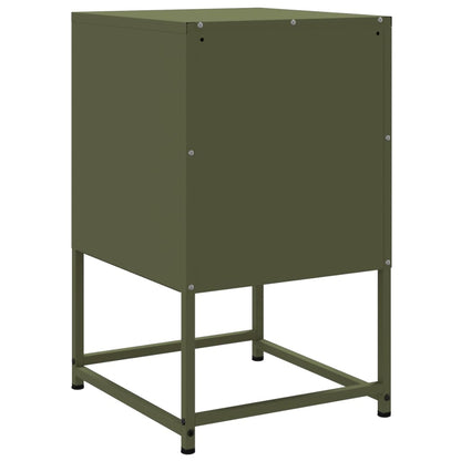 Bedside Cabinets 2 pcs Olive Green 36x39x60.5 cm Steel