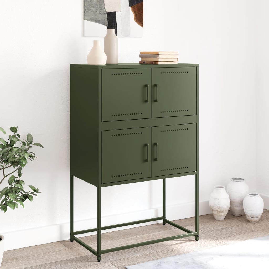 Sideboard Olive Green 68.5x38.5x107 cm Steel