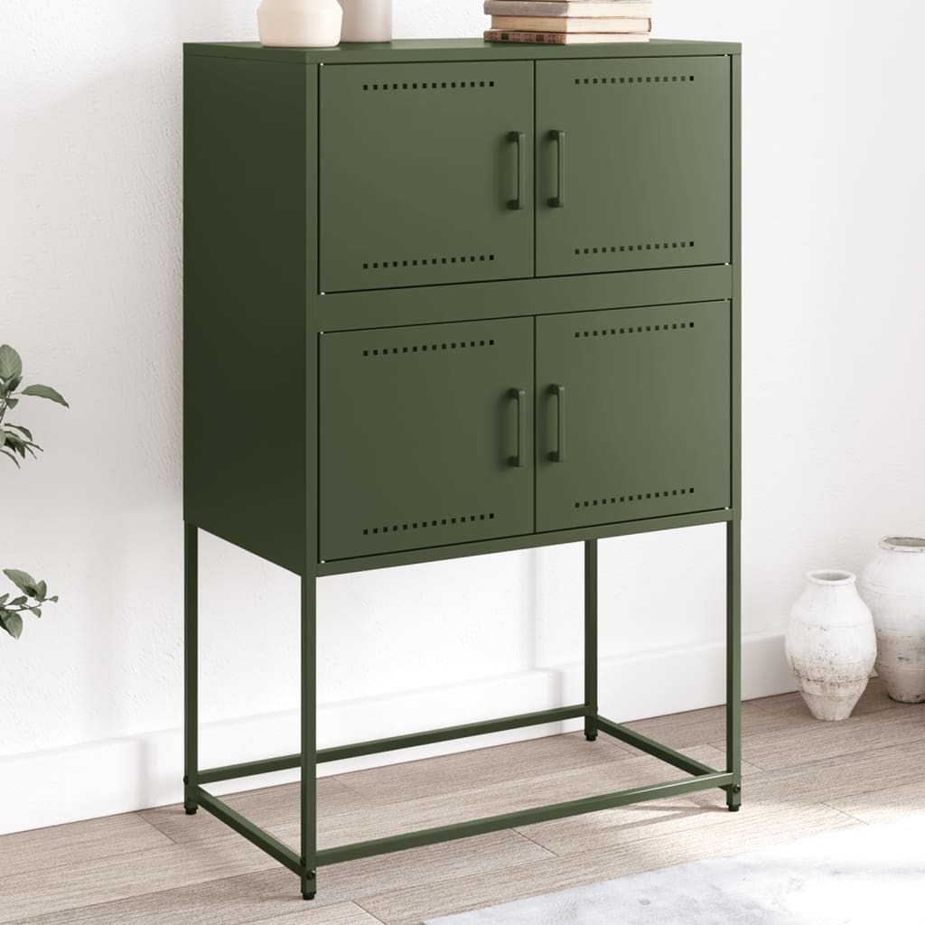 Sideboard Olive Green 68.5x38.5x107 cm Steel