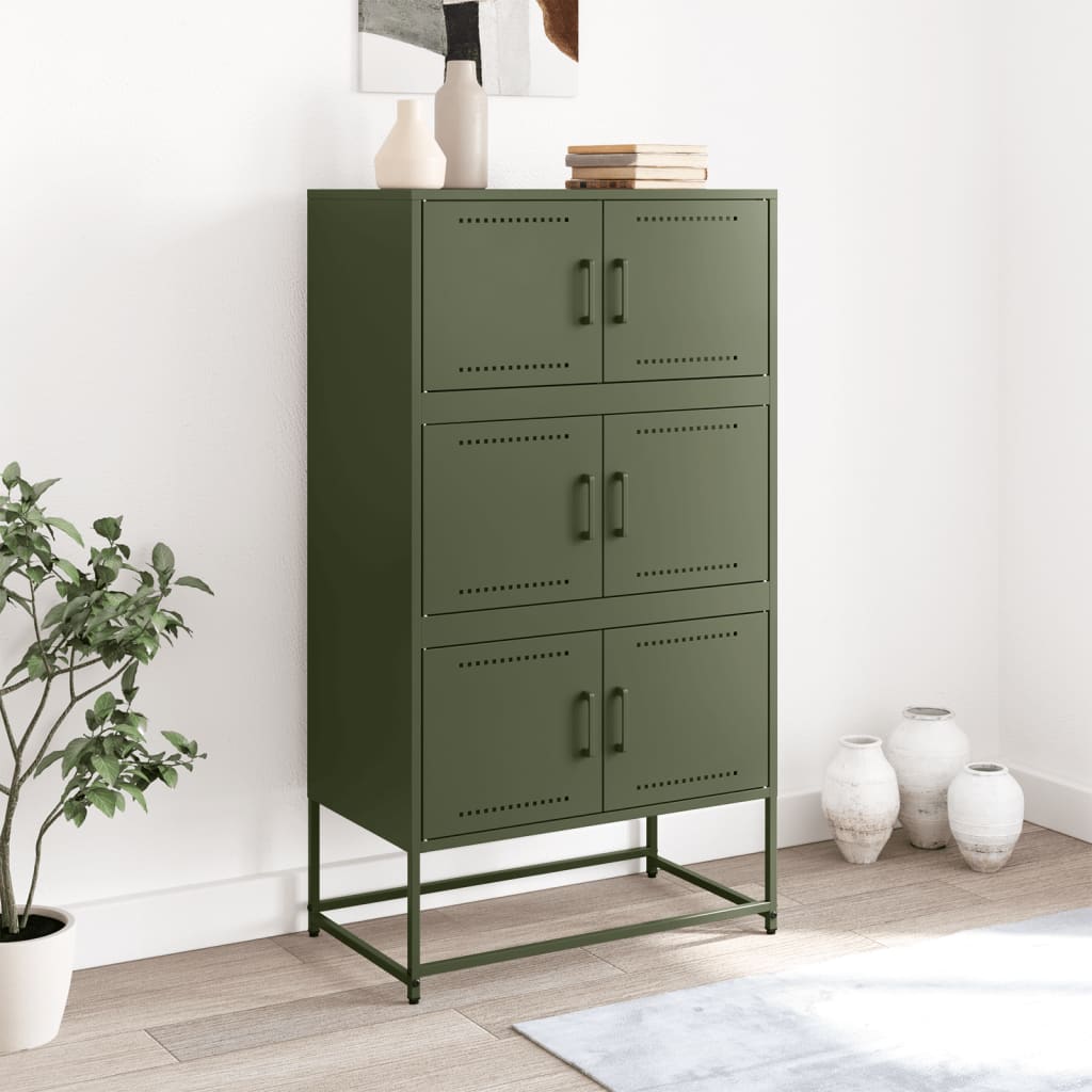 Sideboard Olive Green 68.5x38.5x123.5 cm Steel