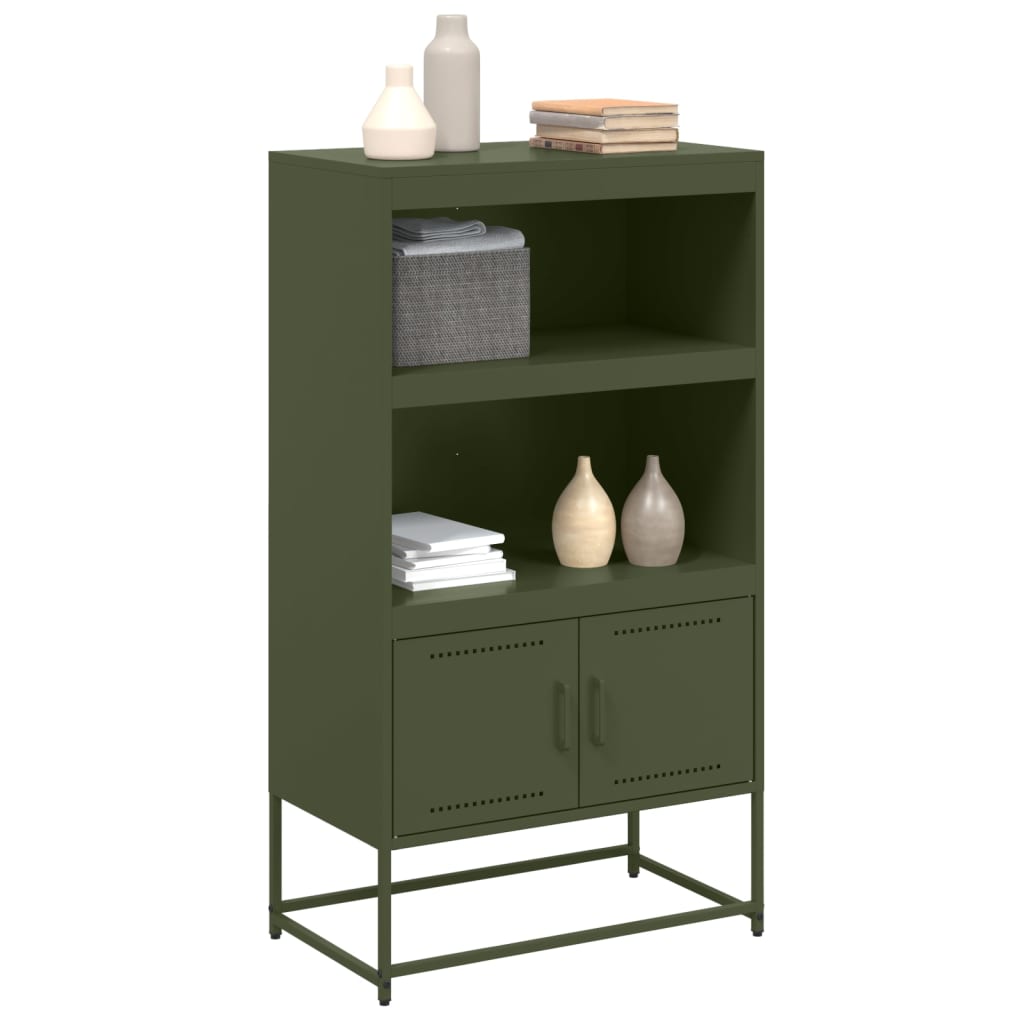 Highboard Olive Green 68.5x38.5x123.5 cm Steel