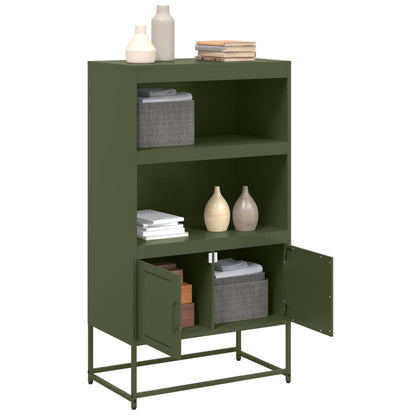 Highboard Olive Green 68.5x38.5x123.5 cm Steel