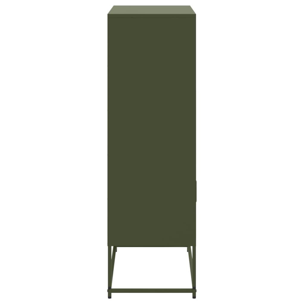 Highboard Olive Green 68.5x38.5x123.5 cm Steel