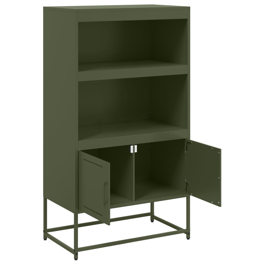 Highboard Olive Green 68.5x38.5x123.5 cm Steel