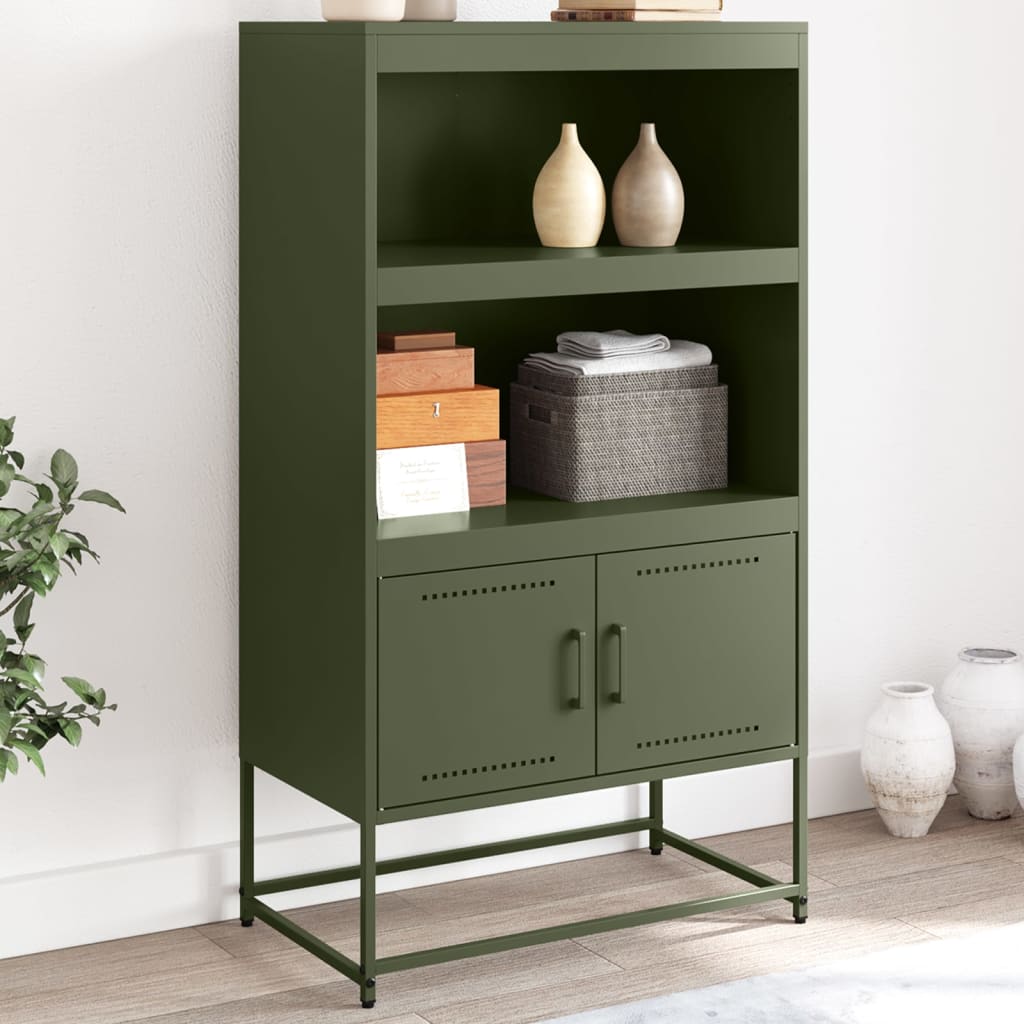 Highboard Olive Green 68.5x38.5x123.5 cm Steel