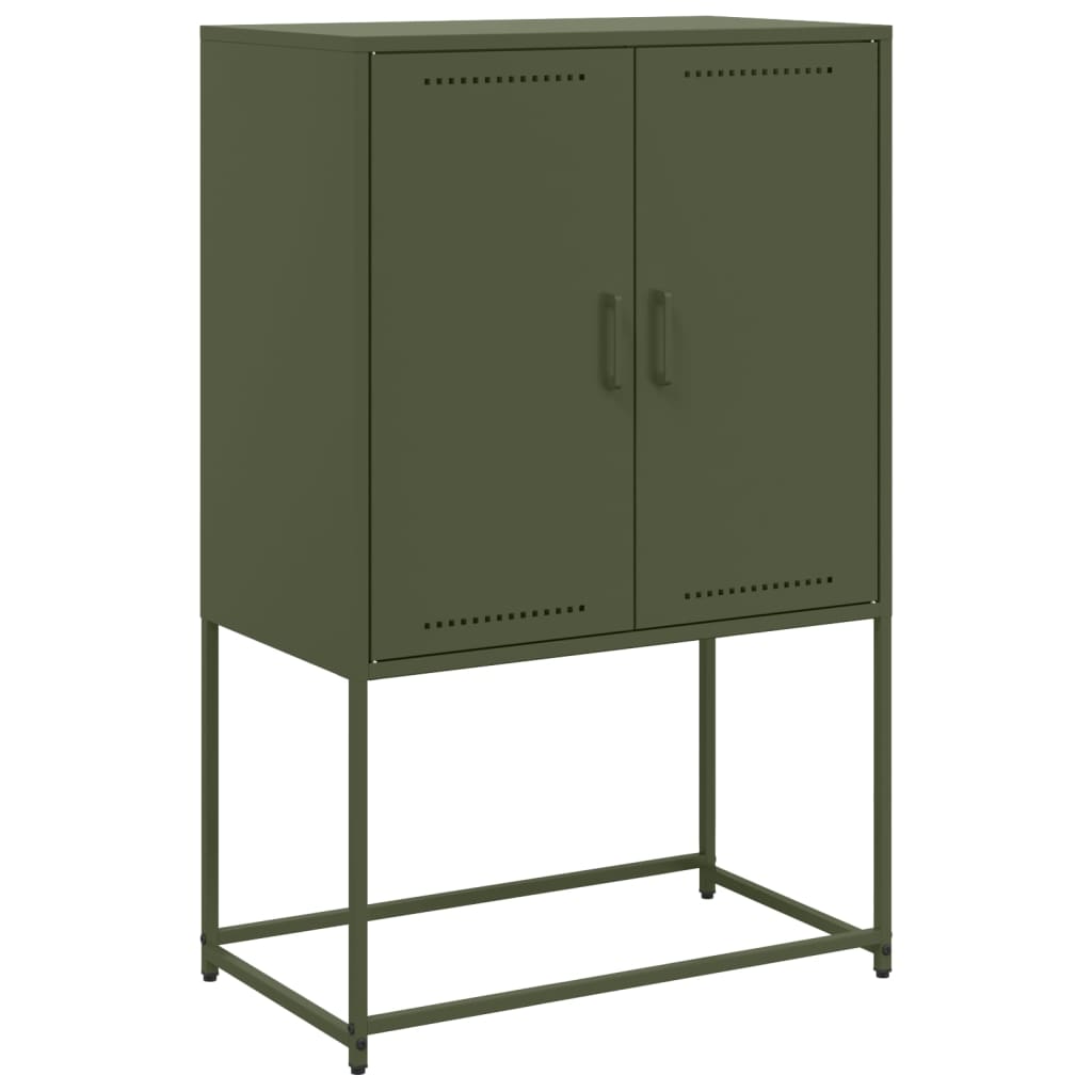 Highboard Olive Green 68.5x38.5x107 cm Steel