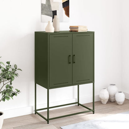 Highboard Olive Green 68.5x38.5x107 cm Steel