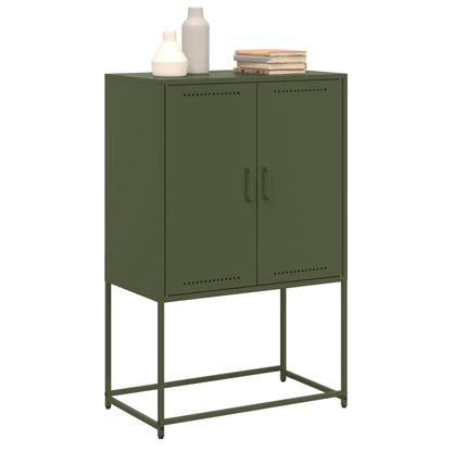 Highboard Olive Green 68.5x38.5x107 cm Steel