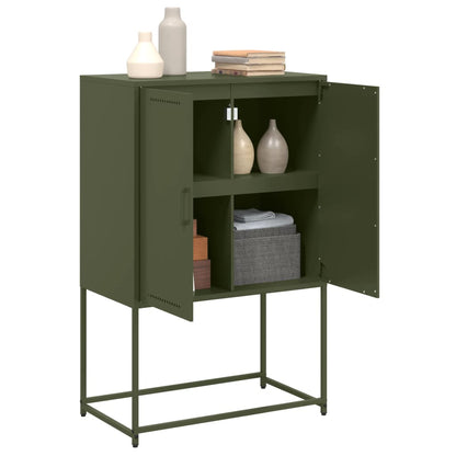 Highboard Olive Green 68.5x38.5x107 cm Steel