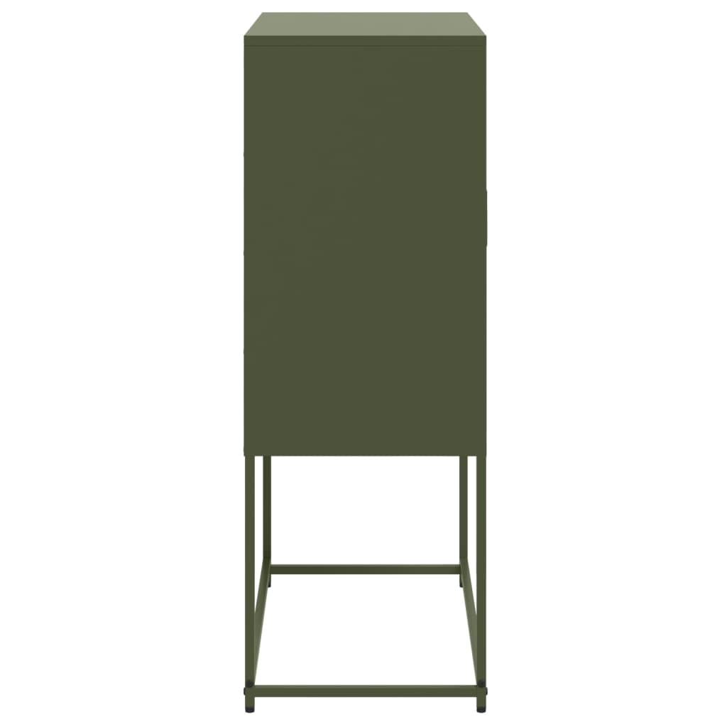 Highboard Olive Green 68.5x38.5x107 cm Steel