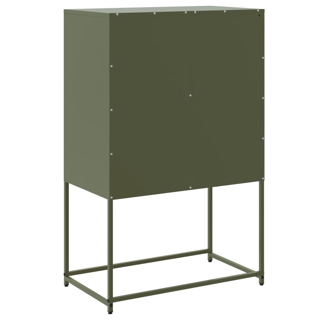 Highboard Olive Green 68.5x38.5x107 cm Steel