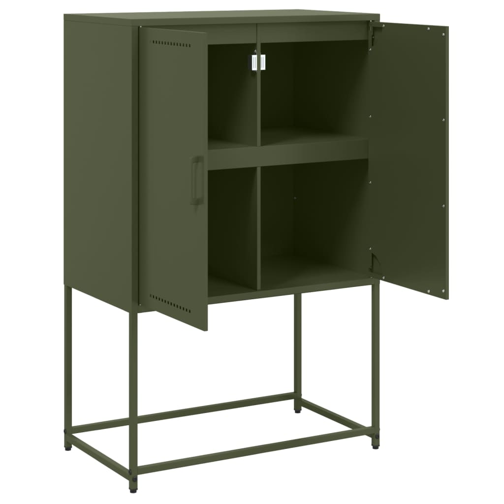 Highboard Olive Green 68.5x38.5x107 cm Steel