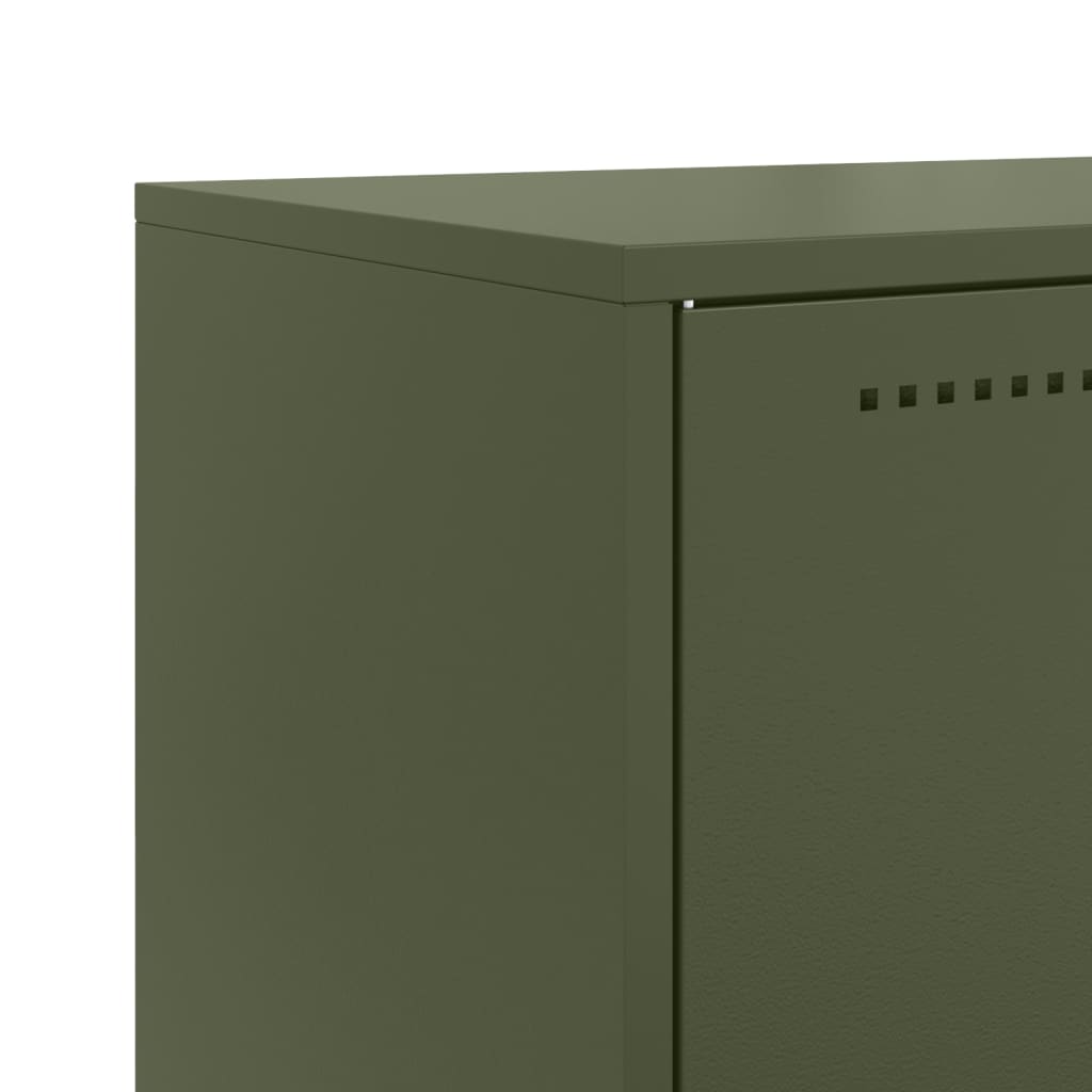 Highboard Olive Green 68.5x38.5x107 cm Steel