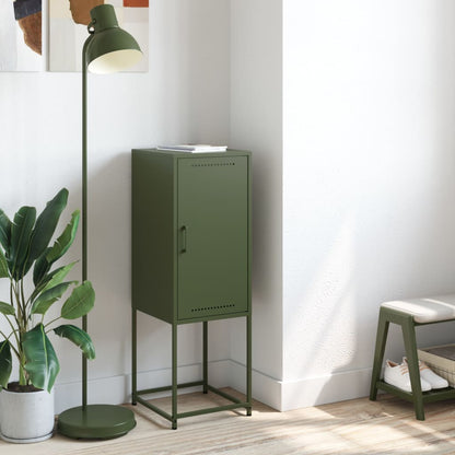 Highboard Olive Green 36x39x107 cm Steel