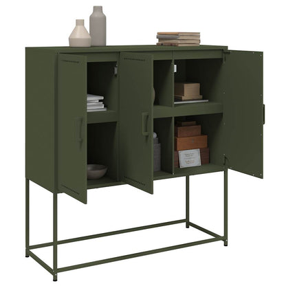 Highboard Olive Green 100.5x39x107 cm Steel