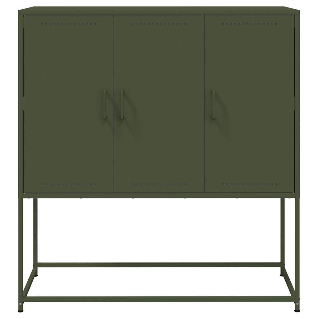 Highboard Olive Green 100.5x39x107 cm Steel